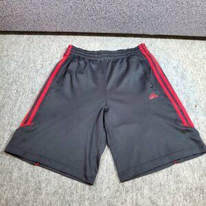 Men's Adidas Climalite Athletic Shorts Black with Red Stripes Size Small